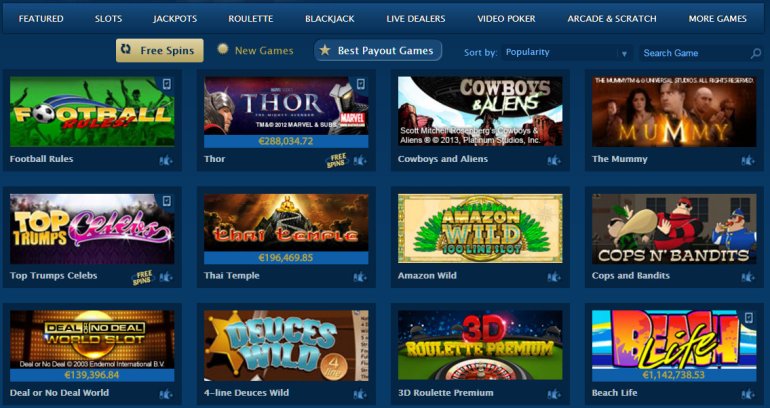 europa casino games